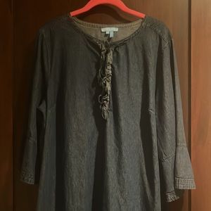 Draper James denim ruffle front dress